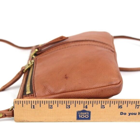 FOSSIL TAN BROWN GENUINE LEATHER CROSSBODY MESSENGER SHOULDER BAG HANDBAG PURSE - Picture 13 of 14